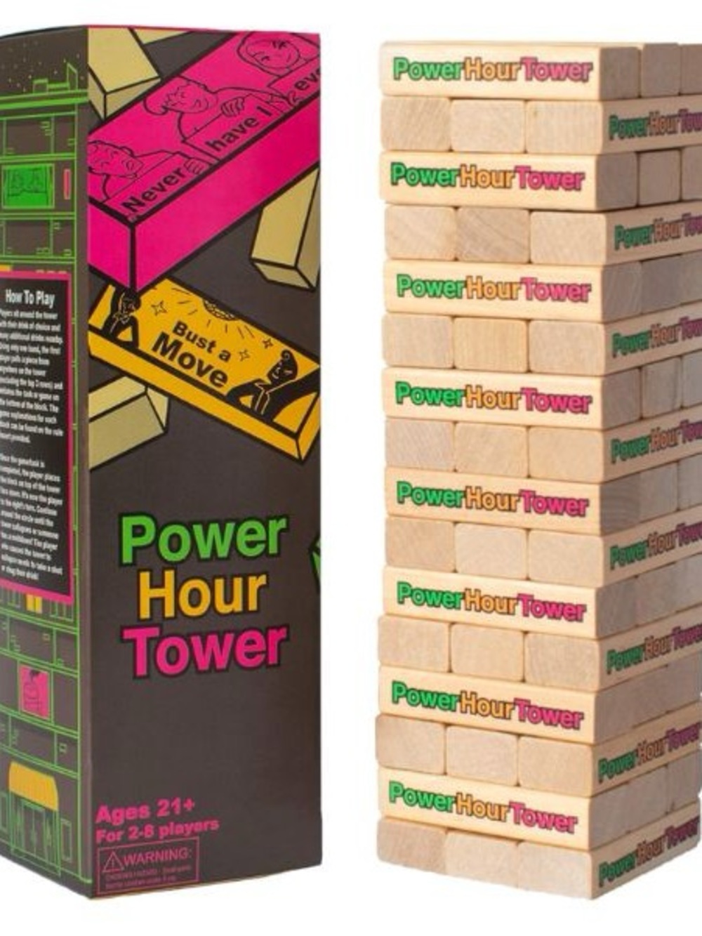 Power Hour Tower Party Game - drinking party game